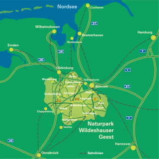 Übersichtskarte Naturpark Wildeshauser Geest